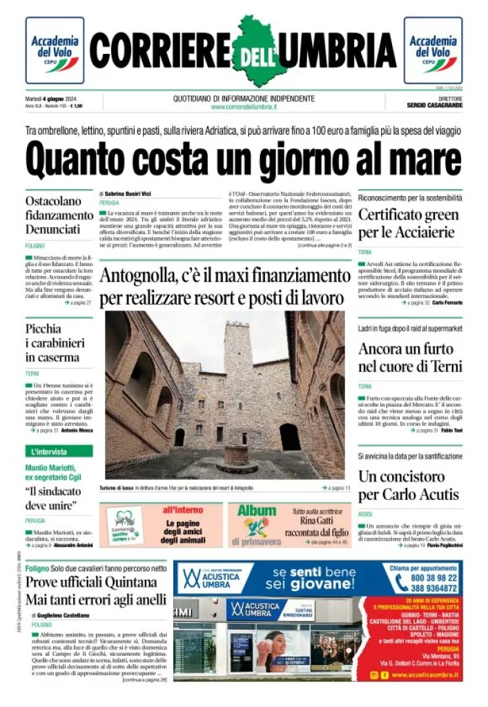 Prima-pagina-corriere umbria-del-2024-06-04